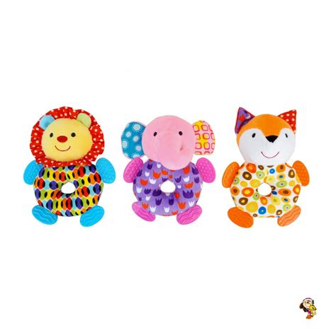 Sonajero De Peluche Con Mordillo Super Colorido Olis Place Peluches