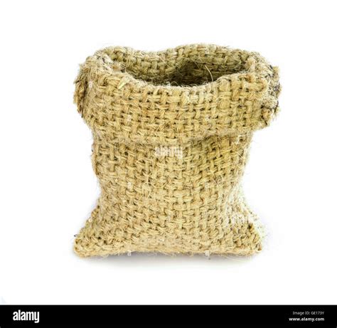 Empty Burlap Sack Isolated On White Background Stock Photo Alamy