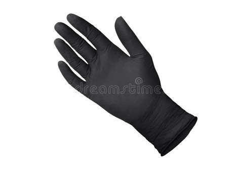 Medical Nitrile Glovestwo Black Surgical Gloves Isolated On White