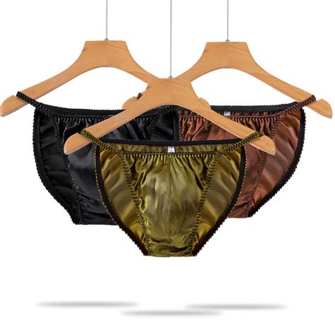 Men S Satin Silk Briefs Knickers Panties Breathable Underpants Lingerie M XL X EBay