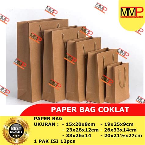 Jual Pcs Paper Bag Coklat Kantong Tas Kertas Coklat Tas Kertas