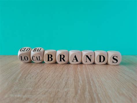 premium photo global  local brands symbol concept words global