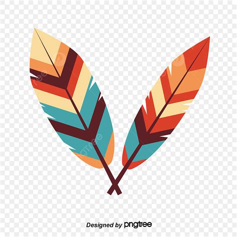 Diseño De Accesorios De Plumas Indias PNG dibujos Vector Rojo Indio