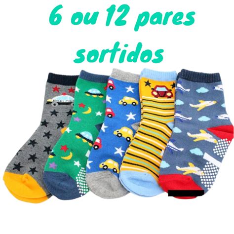 Kit Pares De Meias Infantil De Meses Ate Anos