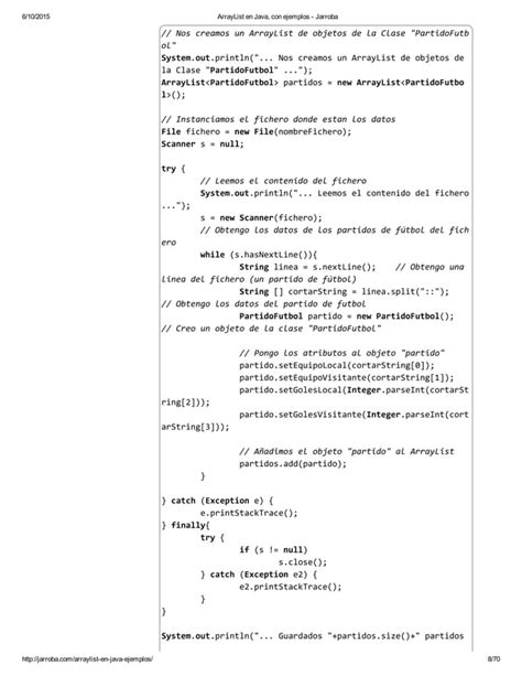 Array List En Java Con Ejemplos Jarroba Pdf
