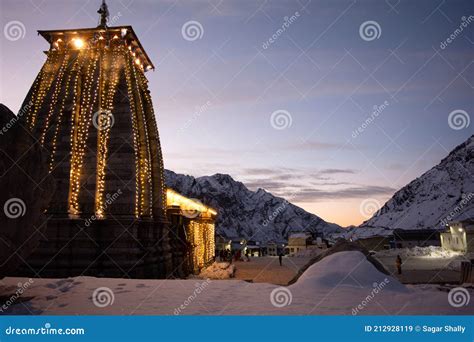 Back of Kedarnath Temple at Night Shivratri Editorial Stock Image ...