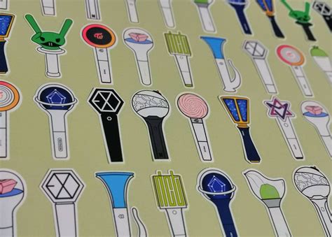 Kpop Lightstick Sticker Pack 2in 5cm Light Stick Fan Etsy