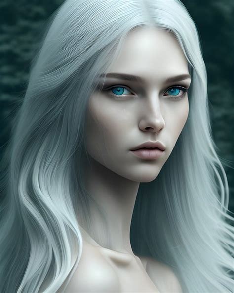 Girl With White Hair And Blue Eyes