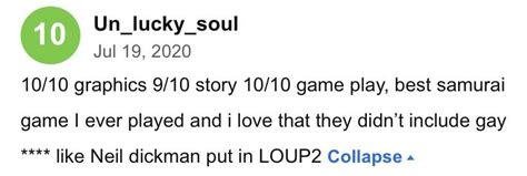 Ghost Of Tsushima 10 10 Didn T Include Gay R Gamingcirclejerk