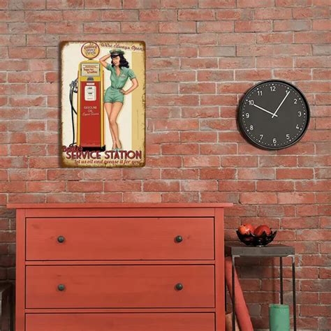 Vintage Sexy Girl Poster Metal Sign Retro Tin Plate Wall Art Bar Decor