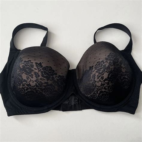 SOMA Stunning Support Bra Black Nude Lace Size 36G Gem