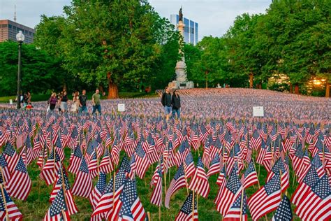 Thousands Of Us Flags Planted In Boston Common To Commemorate Fallen