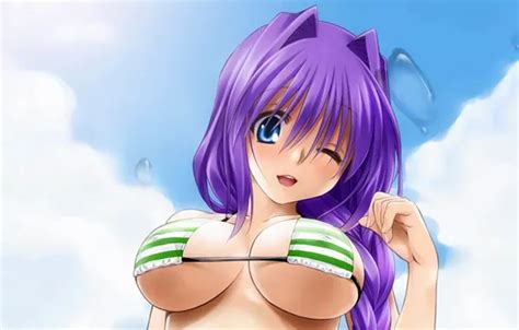 Обои beautiful anime micro bikini bikini sexy attractive bikini top bikini bra на телефон