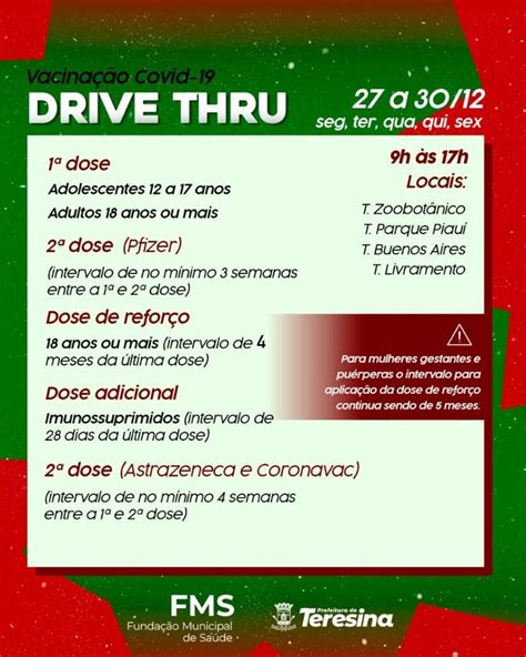 Confira o calendário de vacinação por drive thru e agendamento para a