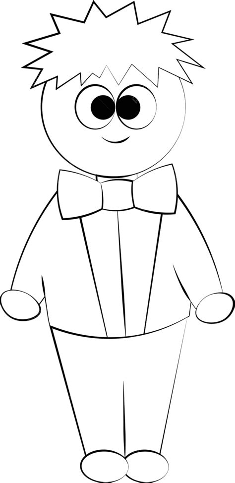 Dibujo De Adorable Ilustración Dibujos Animados En Blanco Y Negro Un Niño Vector Png Dibujos