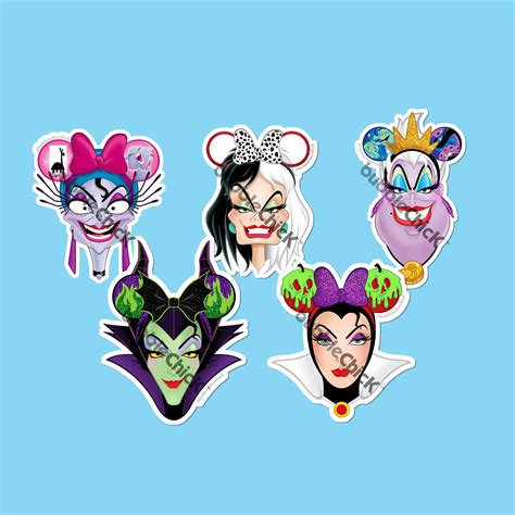 Villanos De Disney Con Orejas De Mickey Etiqueta Engomada De Yzma