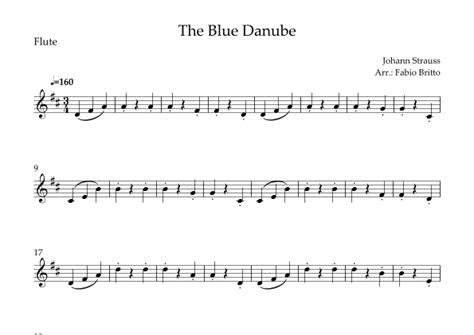 The Blue Danube Waltz By Johann Strauss For Flute Solo Sheet Music