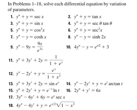 Solved In Problems 1 18 Solve Each Differential Equation By