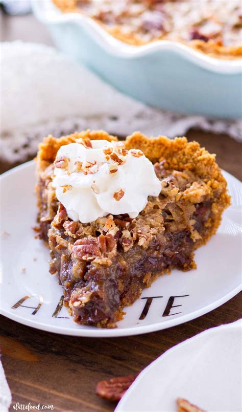 German Chocolate Pecan Pie with Graham Cracker Crust - A Latte Food