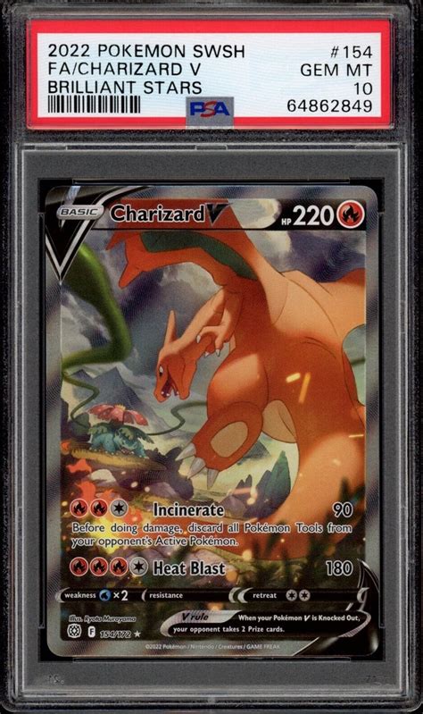 Mavin 2022 Pokemon Brilliant Stars Full Art Charizard V Alternate Art