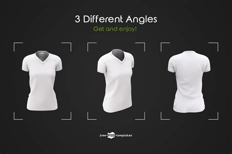 Womens V Neck T Shirts MockUp Set Free PSD Templates