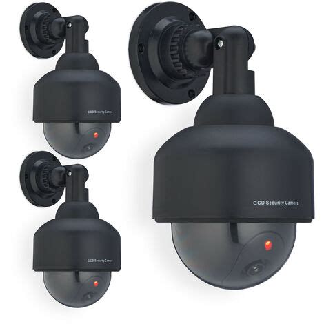 3x Telecamera Finta Di Sorveglianza Dummy Camera Con LED Lampeggiante