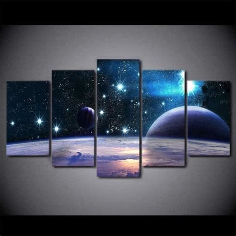 Univers Espace Toile Tableaux Galaxie Paysage Mur Arts Ciel Toil