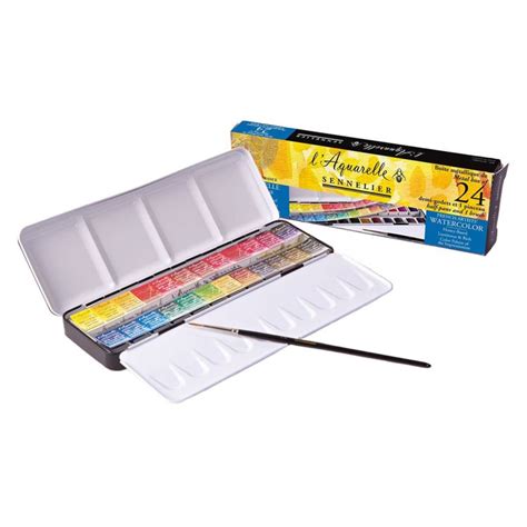 Sennelier L Aquarelle French Artists Watercolor Metal Case Set Of