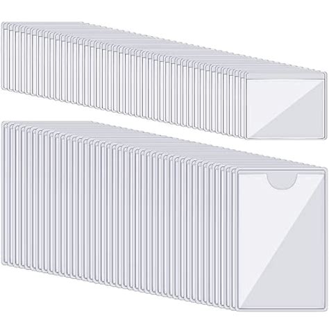 100 Self Adhesive Index Card Holder For Business Cards Clear Plastic