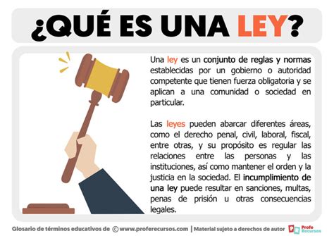 ¿qué Es Una Ley Definición Y Explicación