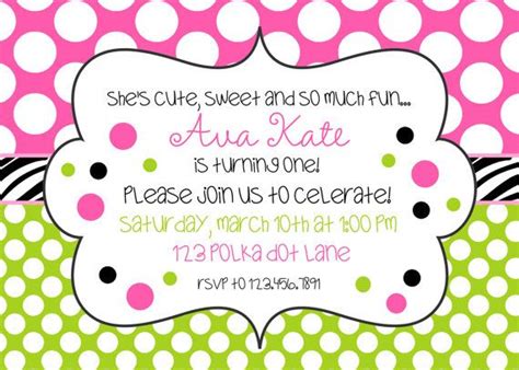 Hot Pink And Green Polka Dot Printable Birthday By LollipopInk Printable Birthday