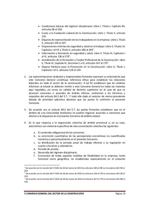 V Convenio Colectivo General Del Sector De La Construcci N