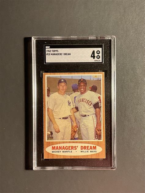 Topps Manager S Dream Mickey Mantle Willie Mays Hof Sgc Ebay