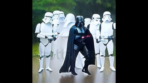 Darth Vader And Stormtroopers Dancing In The Rain Youtube