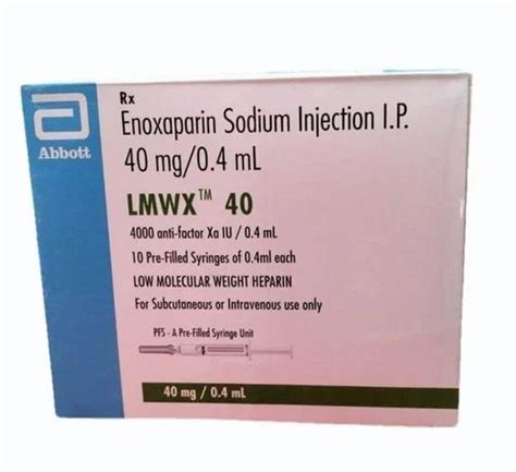 White Enoxaparin Sodium Injection 40 Mg At Rs 470box In Indore Id