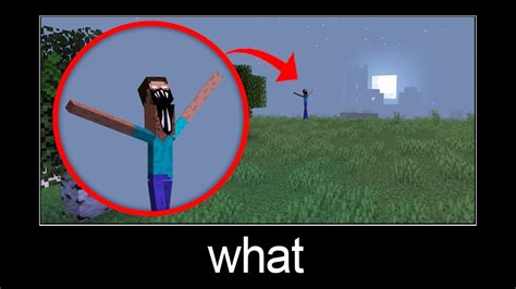 Minecraft Wait What Meme Part 270 Scary Big Herobrine Youtube