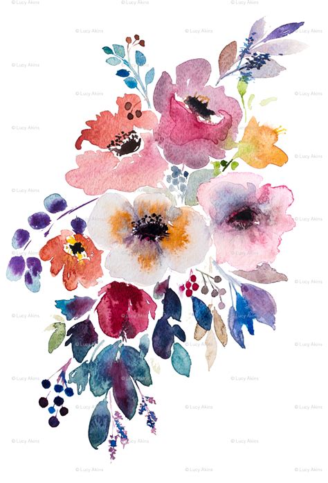 Floral Watercolor Png Watercolor Flowers Clipart Full Size Clipart