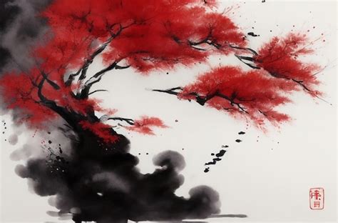 Premium AI Image | Japanese ink painting