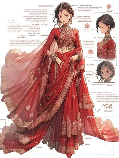 Fantasy Ball Gown Indian Art Gallery Dress Illustration Dress Design