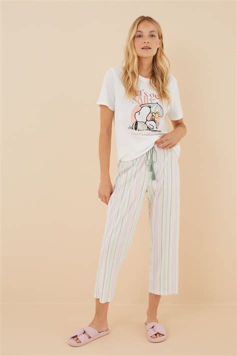 Long White 100 Cotton Snoopy Pyjamas Ženske Pidžame Womensecret