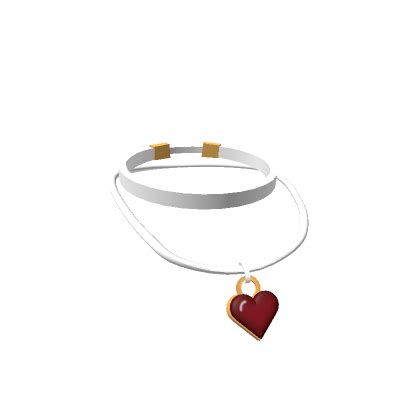 White And Gold Heart Choker Necklace Roblox