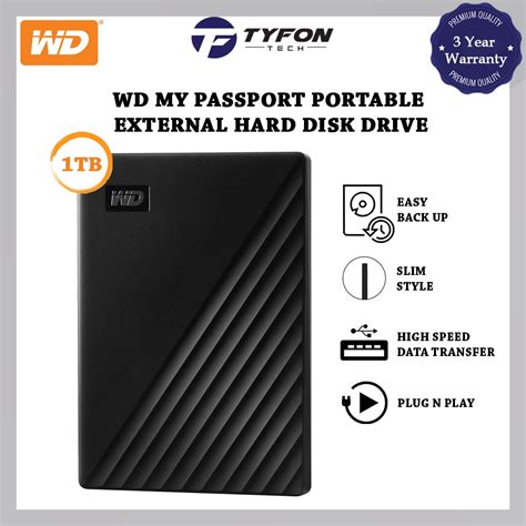 Western Digital My Passport 1tb Usb 3 0 Portable External Hard Disk