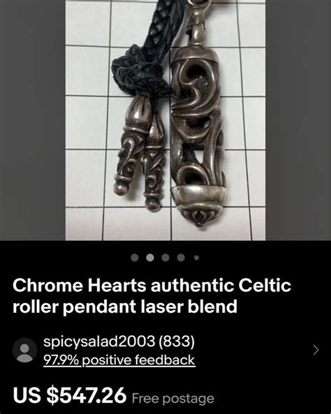 Vintage Chrome Hearts Pendant Celtic Roller Womens Fashion Jewelry