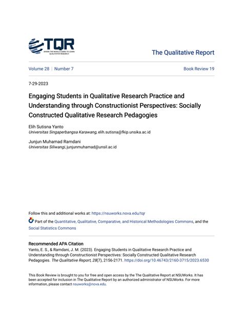 PDF Engaging Students In Qualitative Research Practice And