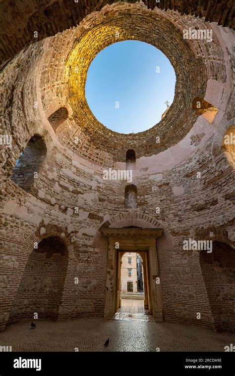 Looking Up Vestibule Of The Palace Of Diocletian In Split Stock Photo