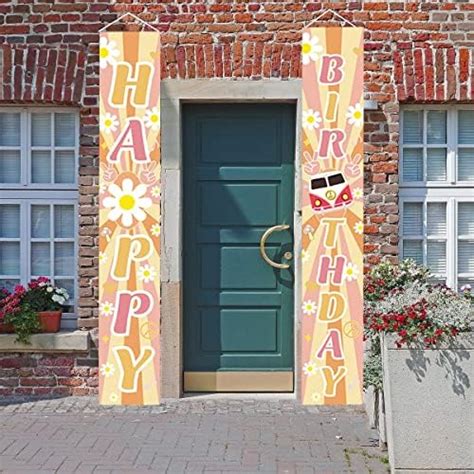 Amazon Loonelo Groovy Happy Birthday Porch Banner With X Inch