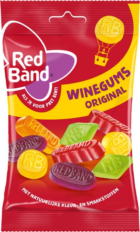 Red Band Winegums Original 24 X 90 Gram Bol