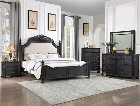 Crown Mark Furniture Kingsbury Pc Panel Bedroom Set In Black