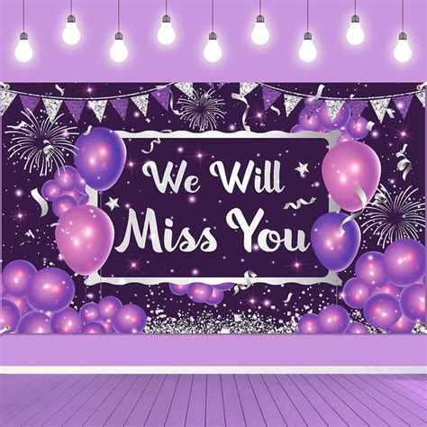 We Will Miss You Banner Party Decorations Purple India Ubuy