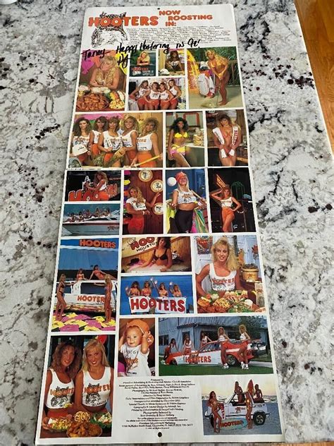 Vintage Hooters Swimsuit Calendar Bikini Models Rare Signed All Models Wow